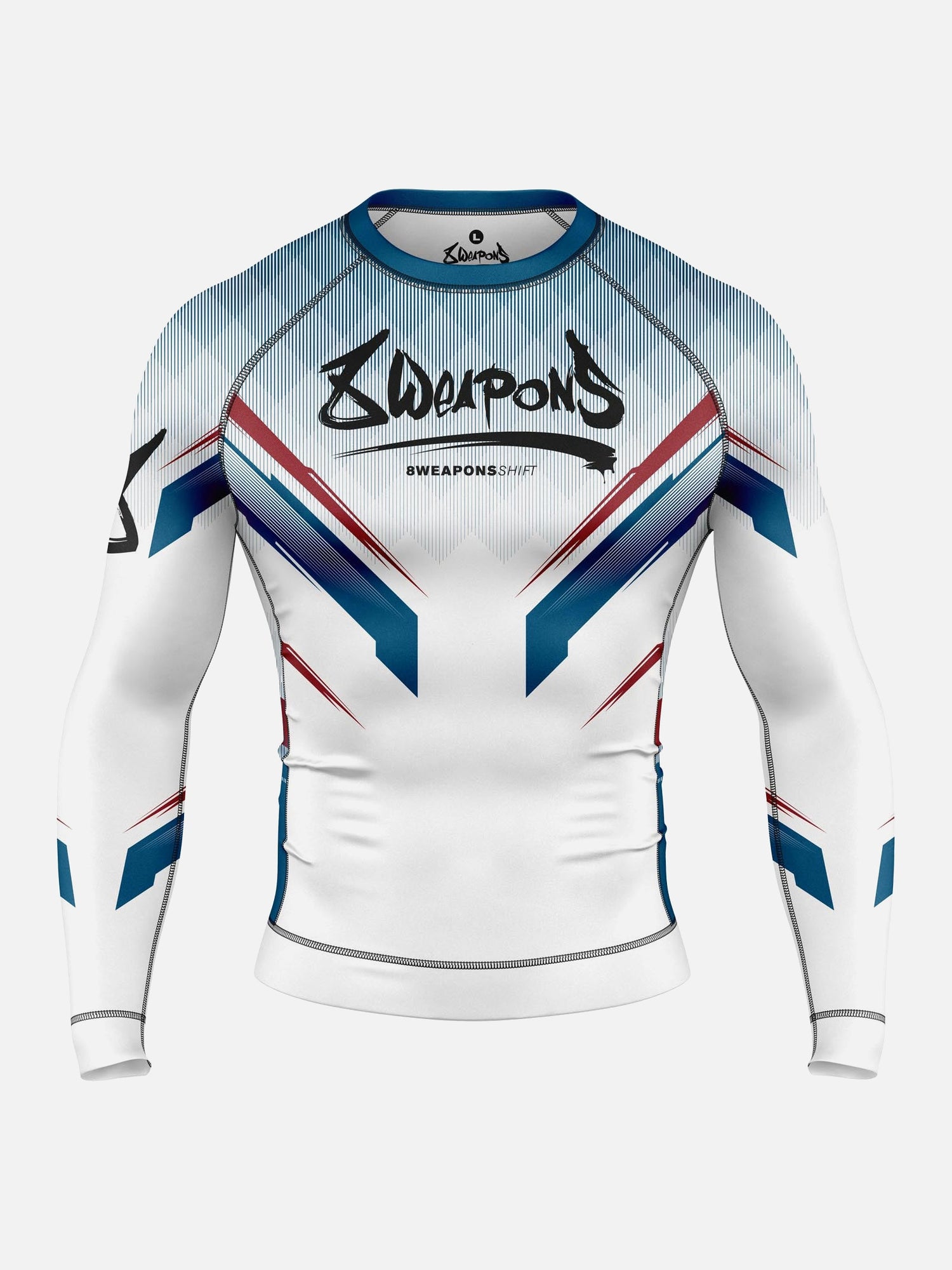 Rashguard 8 WEAPONS Shift – Bianco/Navy/Rosso