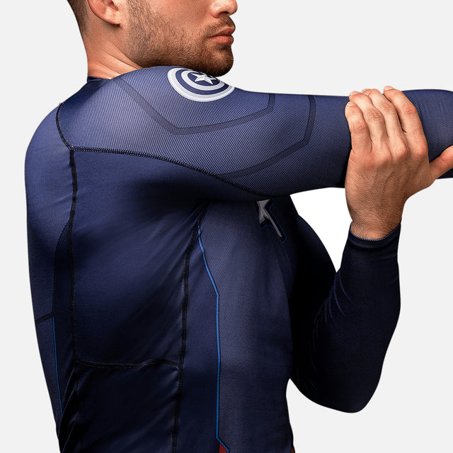 Rashguard Marvel Capitan America Maniche Lunghe – Blu