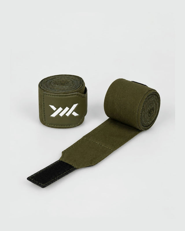 Vendas de boxeo Caged Essential – Verde Caqui (incluye bolsa de lavado)