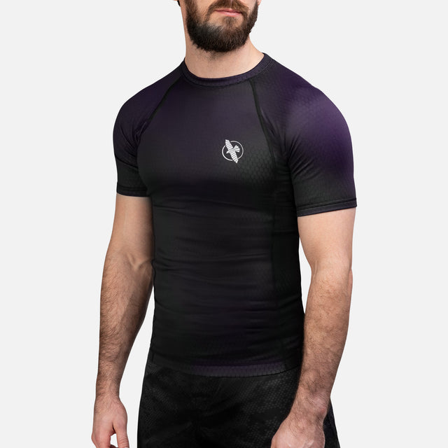 Rashguard Hayabusa Fusion Manga Curta – Preto/Roxo
