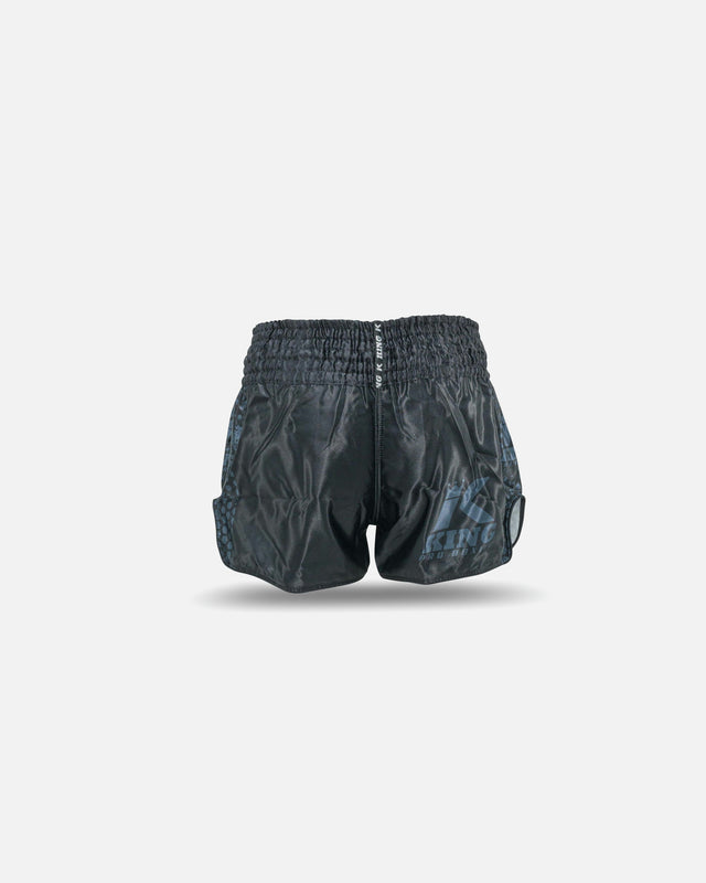 Pantaloni scurți Muay Thai King Pro Boxing Hexagon 1 Copii – Negru