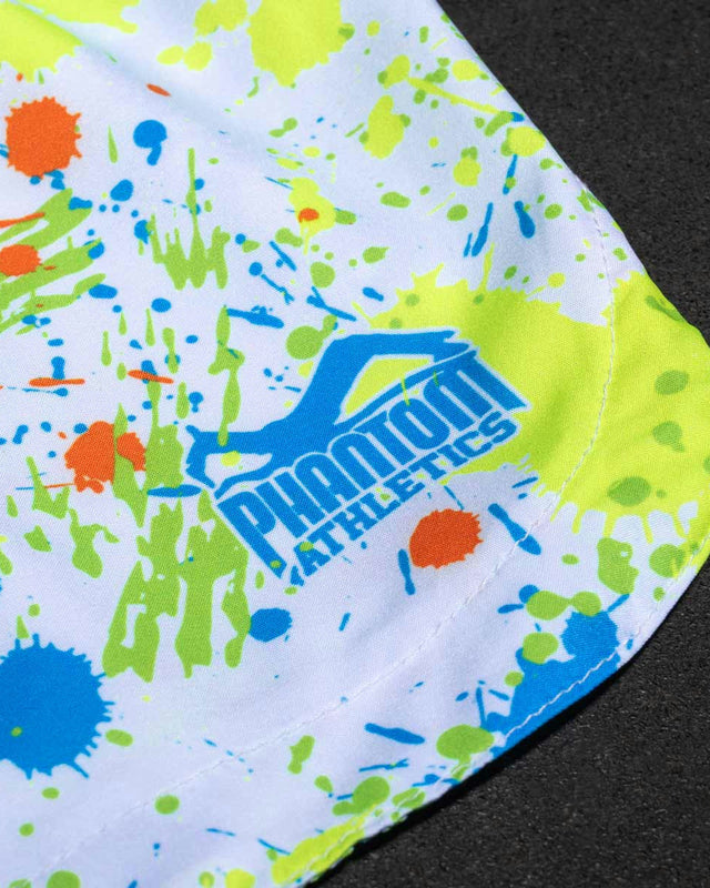 Phantom Athletics MMA-Shorts Fusion Splatter – Weiß/Neon