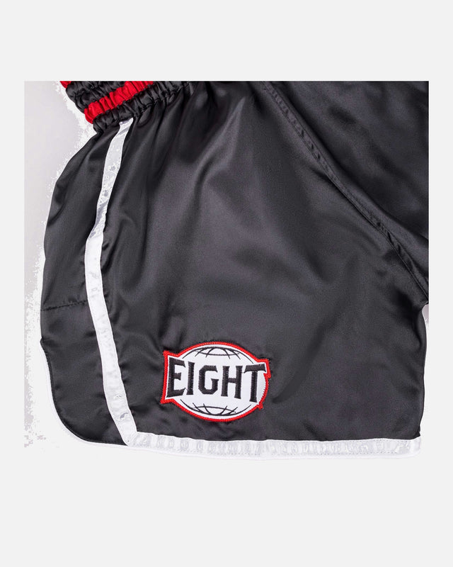 Spodenki Muay Thai 8 WEAPONS Bangkok – Czarne/Białe