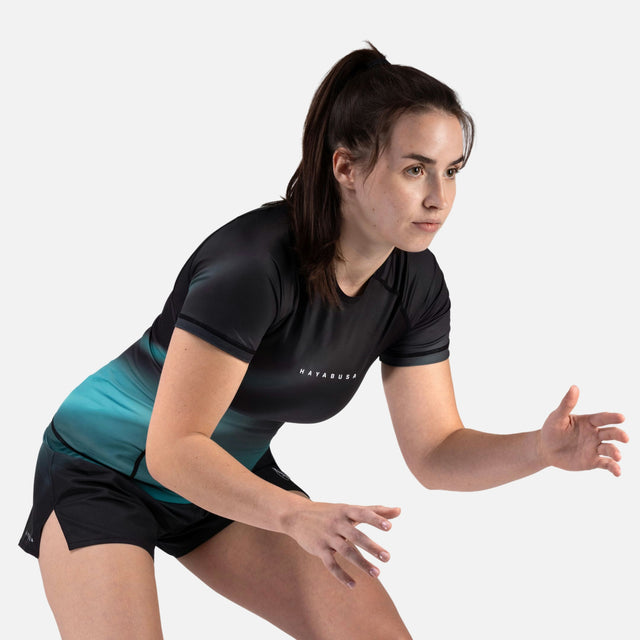 Hayabusa Rashguard Apex Nova Korta Ärmar Dam - Petrol