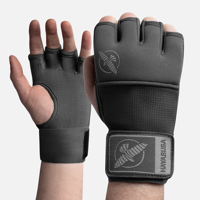 Boxerské bandáže Hayabusa Deluxe Quick – Šedé