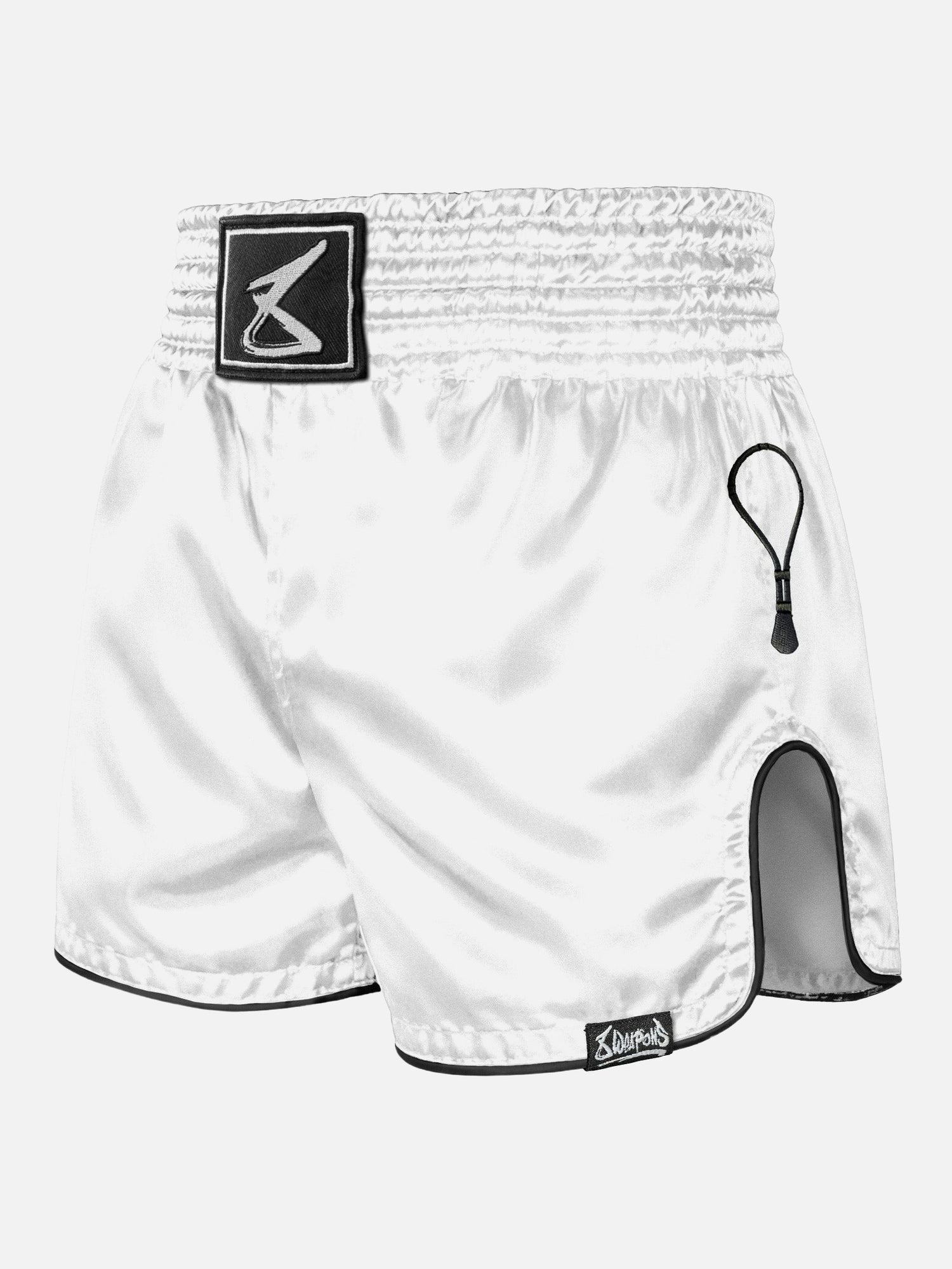 Calções de Muay Thai 8 WEAPONS Mongkol – Branco/Preto