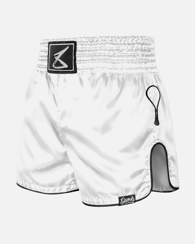 Calções de Muay Thai 8 WEAPONS Mongkol – Branco/Preto