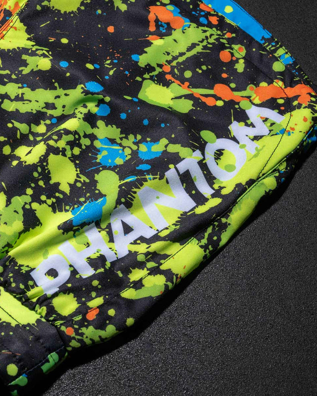 MMA trenky Phantom Athletics Fusion Splatter – Černé/Neon