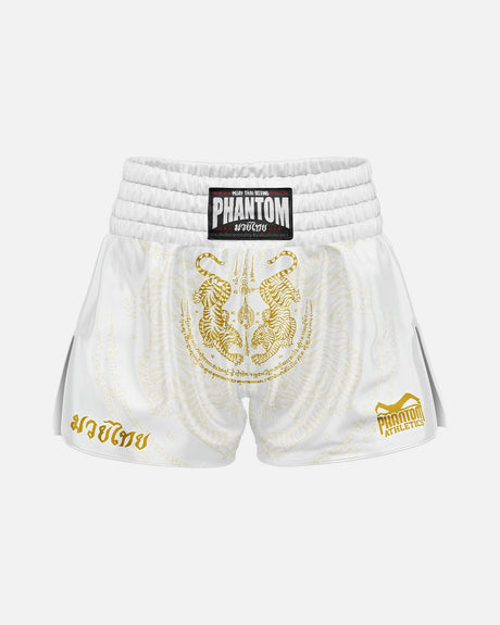 Muay Thai trenky Phantom Athletics Sak Yant – Bílá/Zlatá