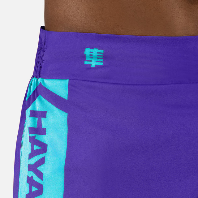 Pantaloncini Muay Thai Hayabusa Icon – Viola/Bianco