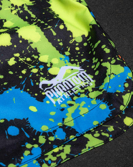Calções de MMA Phantom Athletics Fusion Splatter – Preto/Neon Amarelo