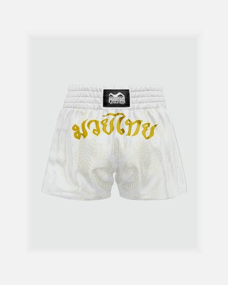Muay Thai trenky Phantom Athletics Sak Yant – Bílá/Zlatá
