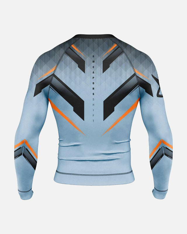 8 WEAPONS Rashguard Shift – Isblå/Orange