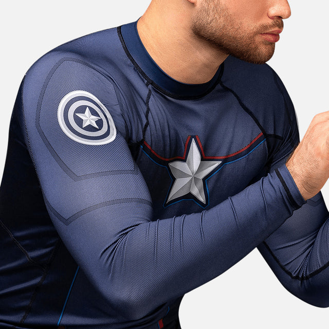 Rashguard Marvel Capitan America Maniche Lunghe – Blu