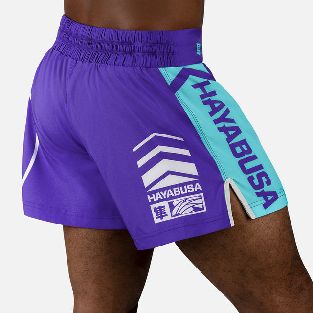 Pantaloncini Muay Thai Hayabusa Icon – Viola/Bianco
