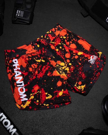 Calções de MMA Phantom Athletics Fusion Splatter – Vermelho