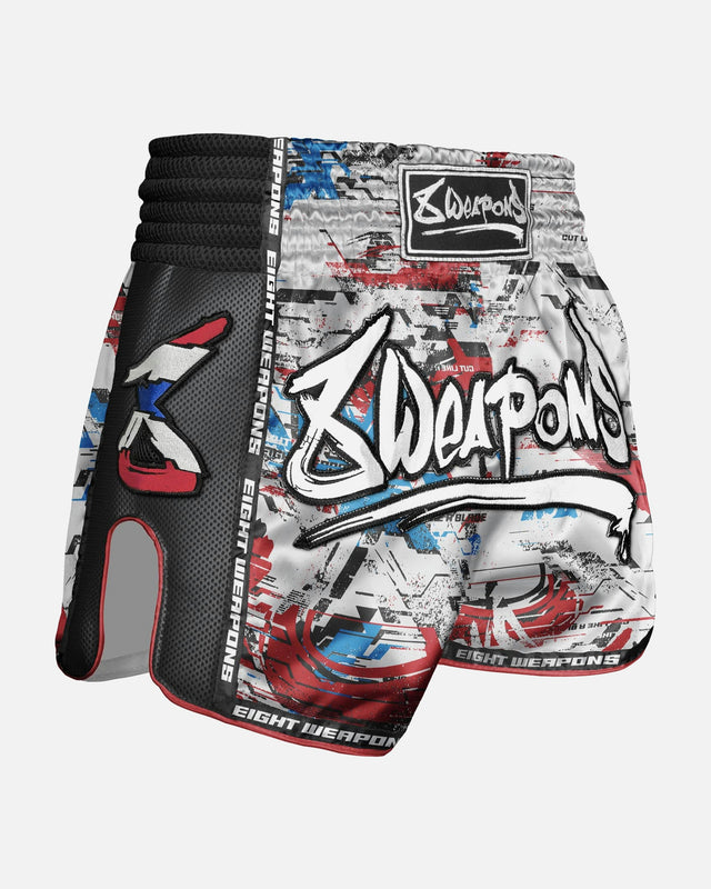 Shorts de Muay Thai 8 WEAPONS Cut Like A Blade 2.0 – Blanc
