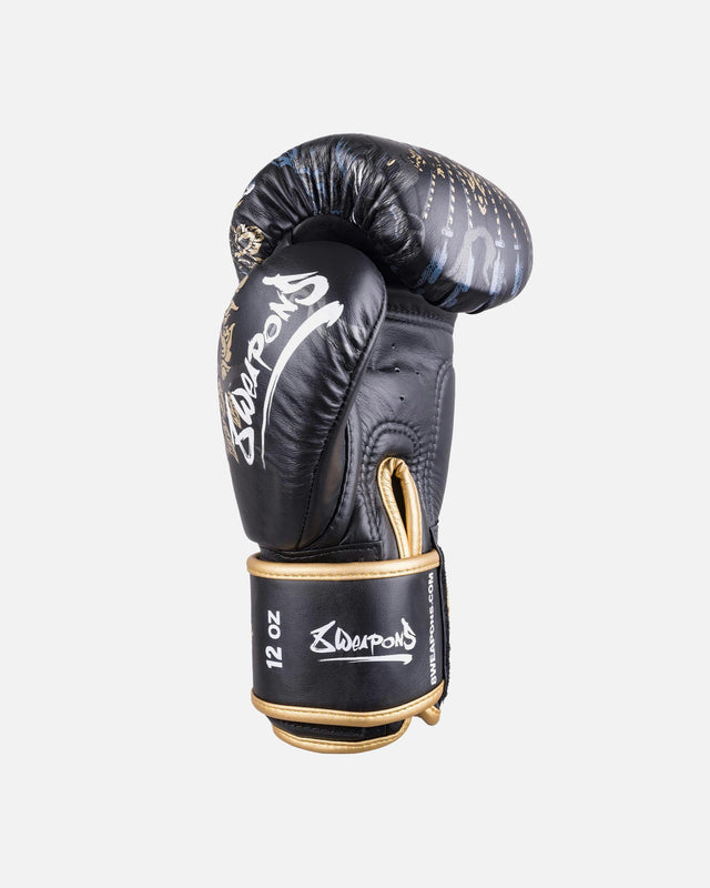 Mănuși de box 8 WEAPONS Three Elephants 2.0 – Negru/Auriu