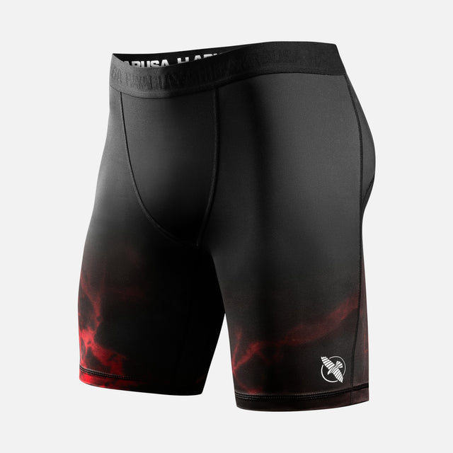 Hayabusa x UFC BJJ-Kompressionsshorts – Schwarz/Rot