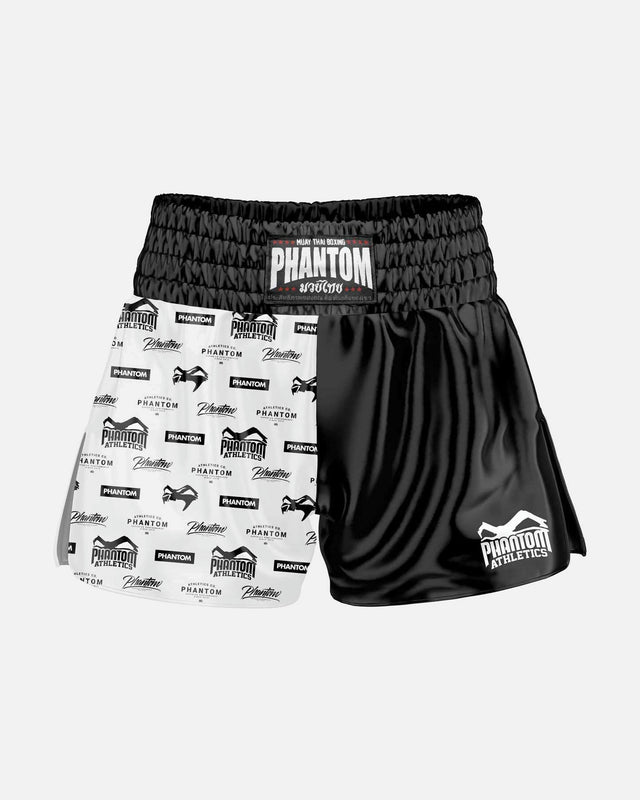 Pantaloni scurți Muay Thai Phantom Athletics Legend – Negru/Alb