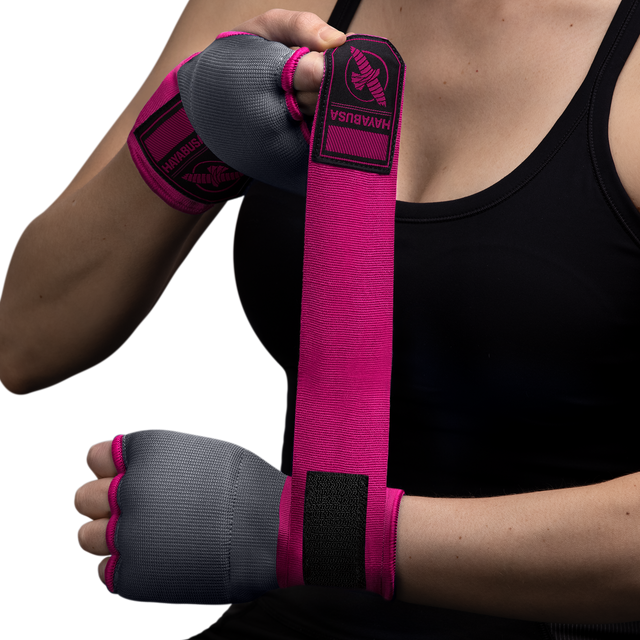Hayabusa Innenhandschuhe Quick Gel – Grau/Rosa