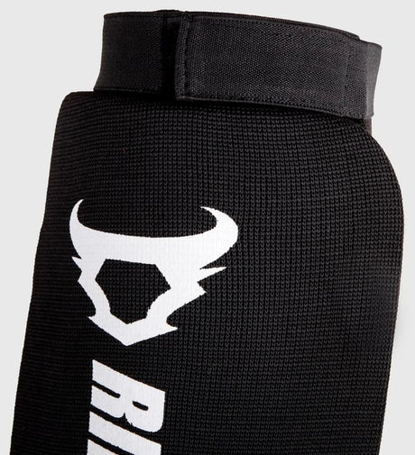Caneleiras Ringhorns Kontact Kickboxing – Preto/Branco – Caneleiras