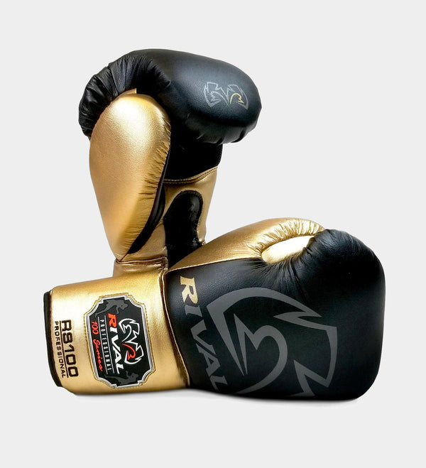 Guantes de boxeo Rival RS100 Professional – Negro/Oro