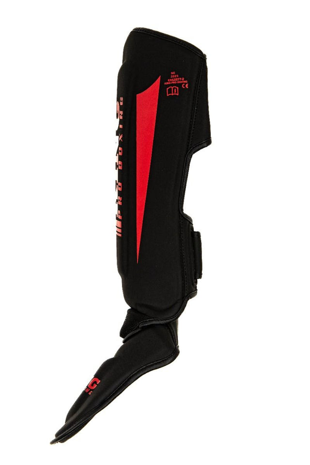 Protège-tibias King Pro Boxing Revo – Noir/Rouge