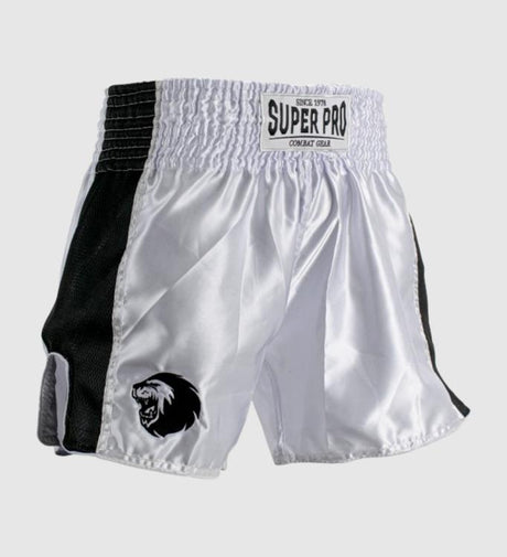 Calções de kickboxing Super Pro Brave – Branco/Preto