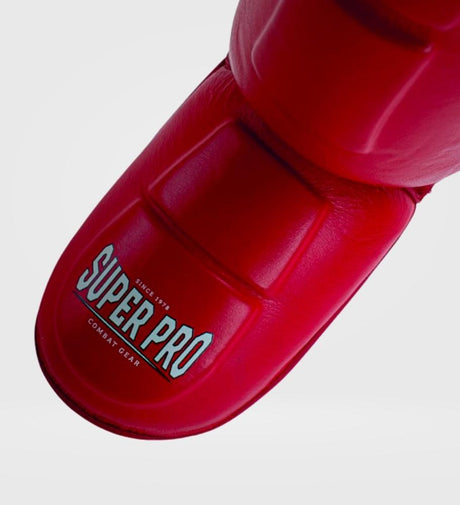 Caneleiras Super Pro Thai Pro Pele – Vermelho – Caneleiras