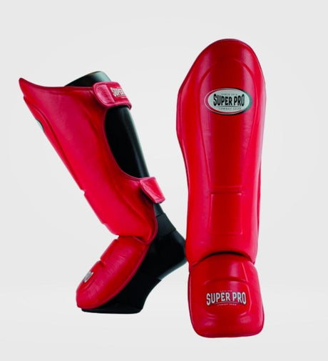Caneleiras Super Pro Thai Pro Pele – Vermelho – Caneleiras