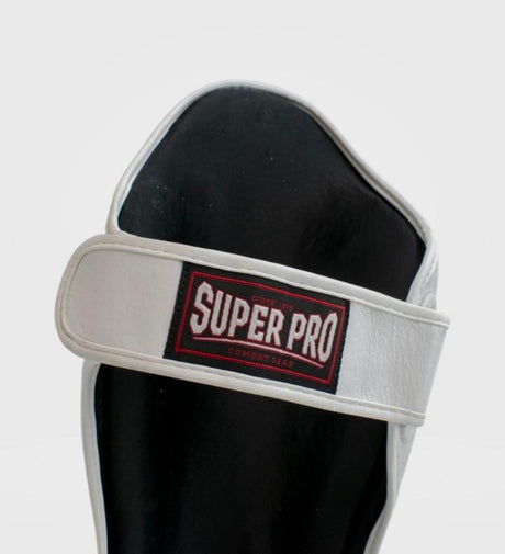 Caneleiras Super Pro Kickboks Thai Pro Pele – Branco – Caneleiras