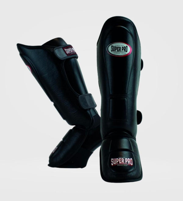 Super Pro Schienbeinschoner Thai Pro Leder – Schwarz