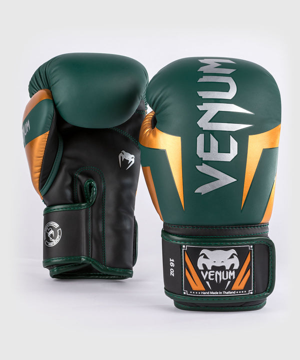 Luvas de boxe Venum Elite – Verde/Bronze/Prata