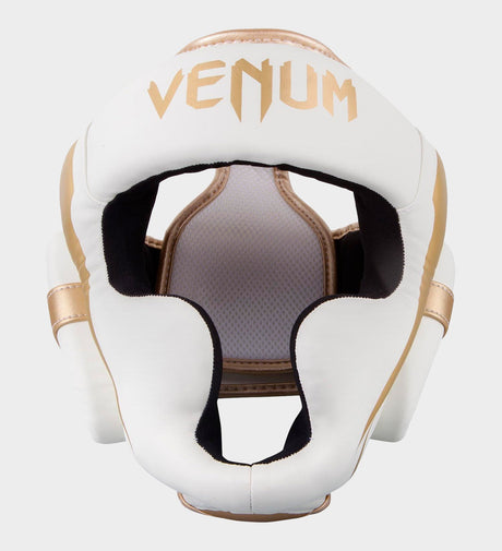 Capacete de boxe Venum Elite – Branco/Ouro