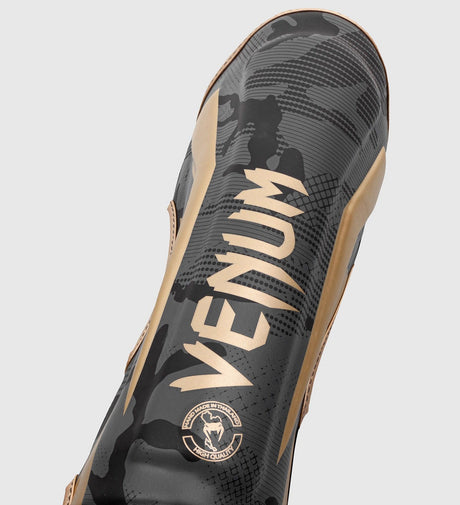 Caneleiras Venum Elite – Camo Cinzento/Ouro - Caneleiras